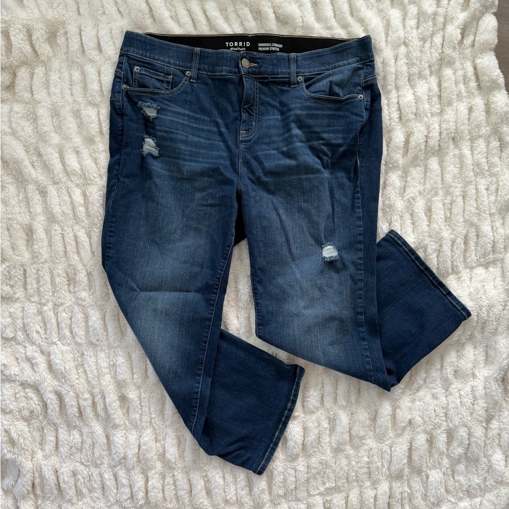 torrid Women's Blue Distressed Jeans